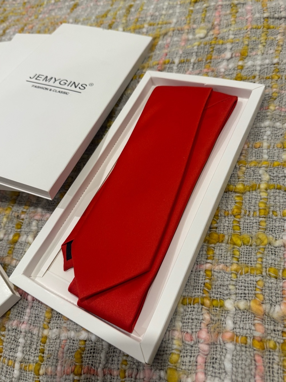 Orange- Red Men's Satin Necktie